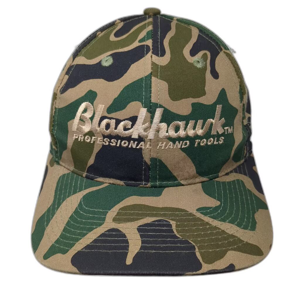 Blackhawk Snapback Hat Green Brown OS Camouflage Professional Hand Tools Logo